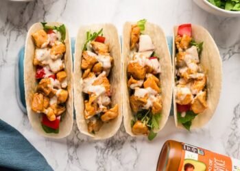 Easy Buffalo Chicken Tacos -15 Minute High Protein Meal